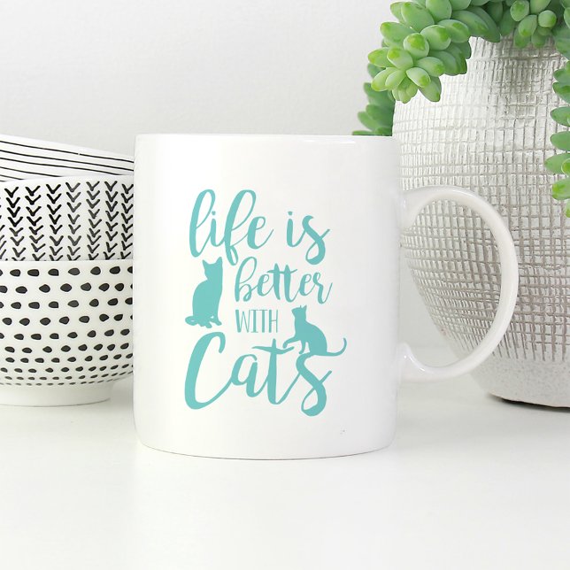 Life Is Better With Cats | Cat Lover Coffee Mug (Creator Uploaded)