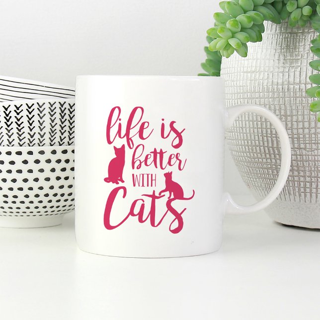 Life Is Better With Cats | Cat Lover Coffee Mug (Creator Uploaded)