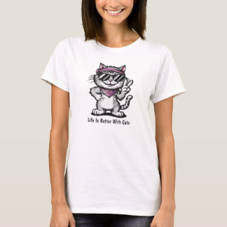 Life Is Better With Cats, Cat T-Shirt