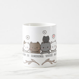 Life is better with cats coffee mug