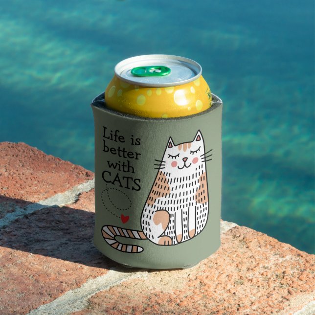 Life Is Better With Cats Doodle Can Cooler (In Situ Pool)