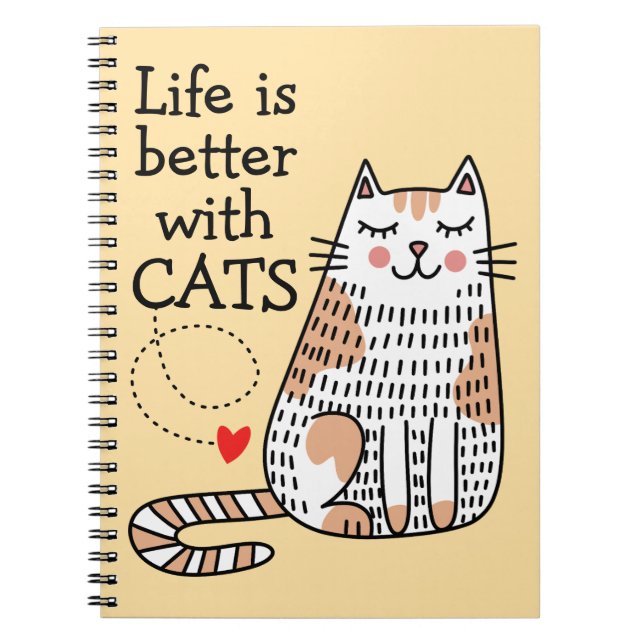 Life Is Better With Cats Doodle Notebook (Front)