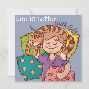 Life Is Better With Cats Holiday Card