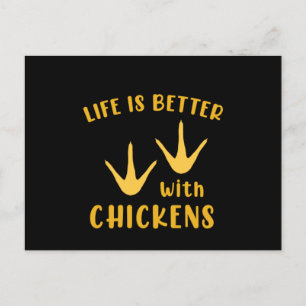 Life Is Better With Chickens Chicken Rooster Gift Postcard