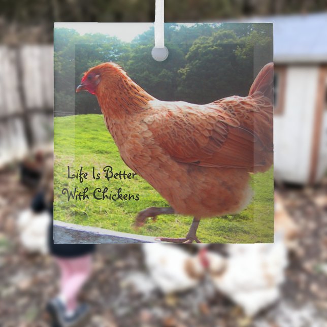 Life Is Better With Chickens Glass Tree Decoration (Creator Uploaded)