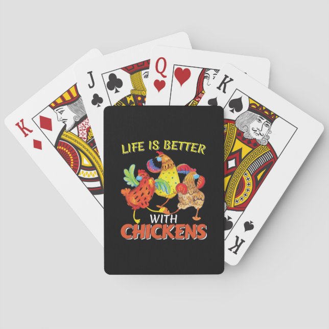 Life is Better with Chickens Playing Cards (Back)