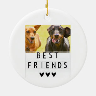 Life is better with Dachshunds Best Friends Photo Ceramic Tree Decoration