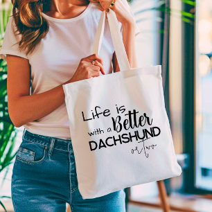 Life is better with Dachshunds Best Friends Photo Tote Bag