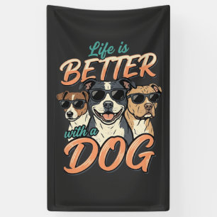 Life Is Better With Dog Vector Banner