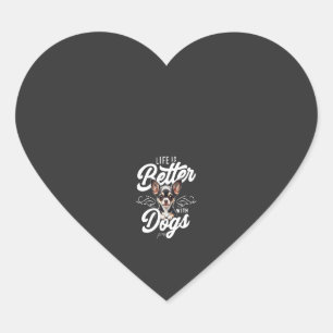 Life is Better with Dogs Chihuahua Heart Sticker