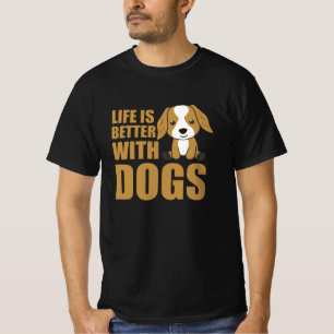 Life Is Better With Dogs Cute Cocker Spaniel Dog T-Shirt