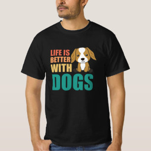 Life Is Better With Dogs Cute Cocker Spaniel Dog T-Shirt