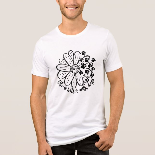 Life is Better with Dogs Pets Dog Lover Tri-Blend Shirt (Front)