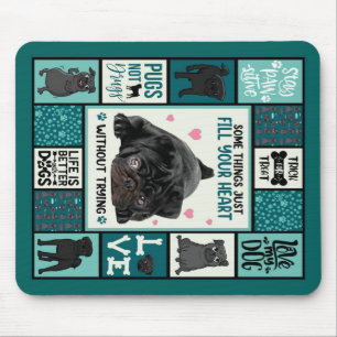 Life Is Better With Dogs Pug Dog Blanket Mouse Mat
