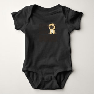 Life Is Better With Dogs Sweet Pug Dog Green Baby Bodysuit