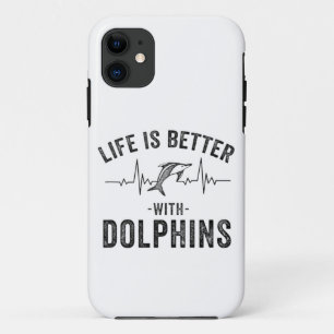 Life is Better with Dolphins cool hearbeat line An iPhone 11 Case
