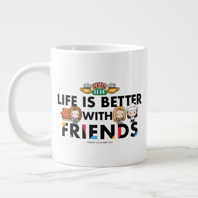 Life is Better with FRIENDS™ Chibi Art Large Coffee Mug (Left)