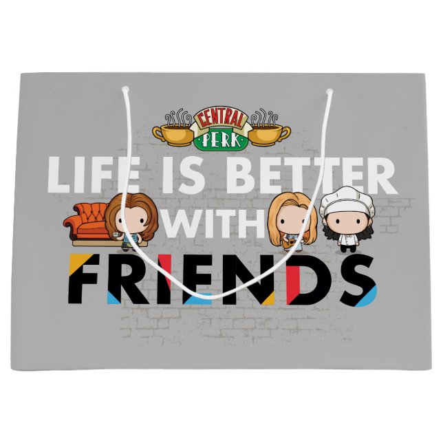 Life is Better with FRIENDS™ Chibi Art Large Gift Bag (Front)