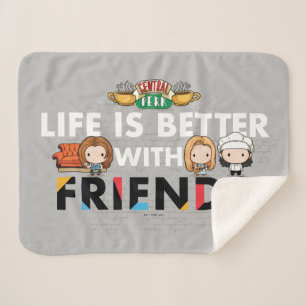 Life is Better with FRIENDS™ Chibi Art Sherpa Blanket