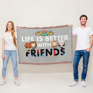 Life is Better with FRIENDS™ Chibi Art Throw Blanket