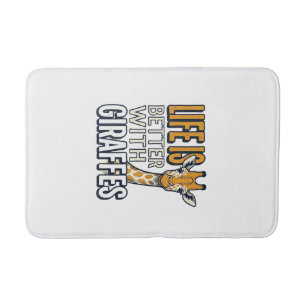 Life Is Better With Giraffes Vintage Shirt Design_ Bath Mat
