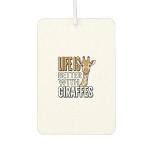 Life Is Better With Giraffes Vintage Shirt Design_ Car Air Freshener