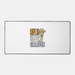 Life Is Better With Giraffes Vintage Shirt Design_ Desk Mat