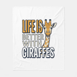 Life Is Better With Giraffes Vintage Shirt Design_ Fleece Blanket