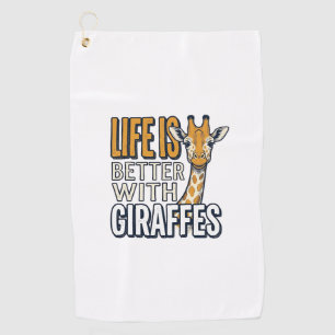 Life Is Better With Giraffes Vintage Shirt Design_ Golf Towel