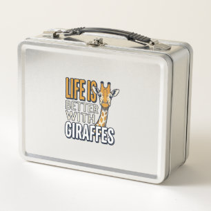 Life Is Better With Giraffes Vintage Shirt Design_ Metal Lunch Box
