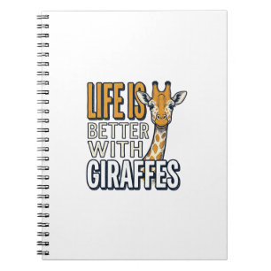 Life Is Better With Giraffes Vintage Shirt Design_ Notebook