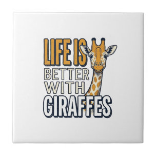 Life Is Better With Giraffes Vintage Shirt Design_ Tile