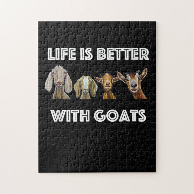 Life Is Better With Goats, Goat , Goat Lover Jigsaw Puzzle (Vertical)