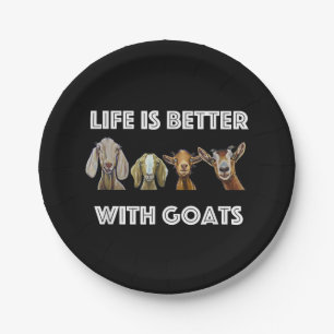 Life Is Better With Goats, Goat , Goat Lover Paper Plate