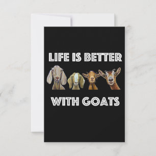 Life Is Better With Goats, Goat , Goat Lover Thank You Card
