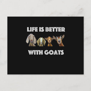 Life Is Better With Goats, Goat Lover, Goat Gift Holiday Postcard