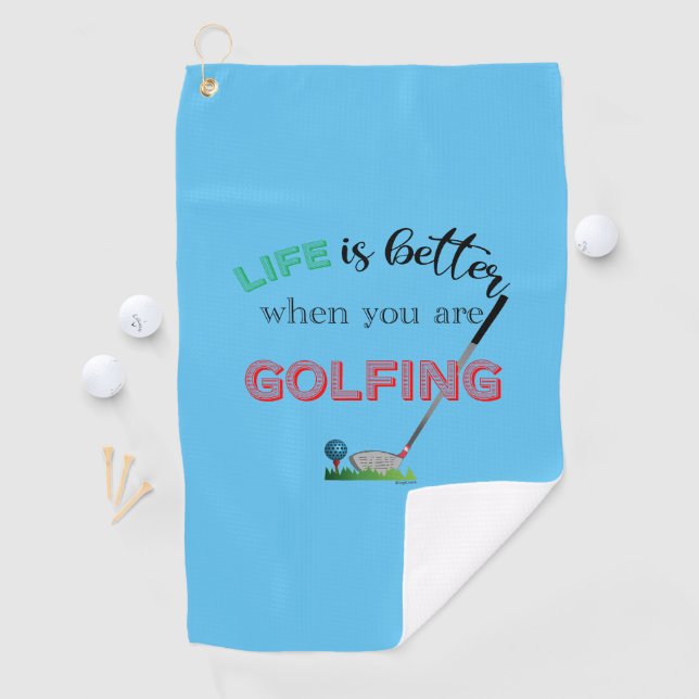 Life is Better with ...Golf, Blue, Custom Cool  Golf Towel (InSitu)