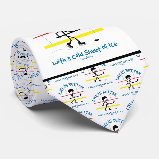 Life is Better with Hockey funny Tie (Rolled)