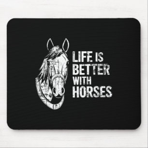 Life Is Better With Horses Funny Horse For Horse L Mouse Mat
