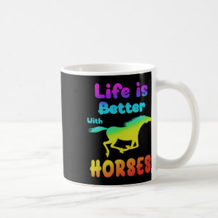 Life Is Better With Horses Horseback Riding Show J Coffee Mug