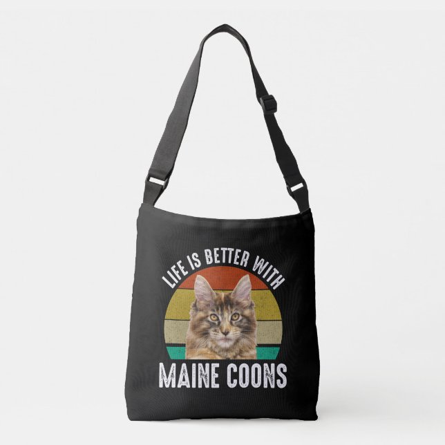 Life Is Better With Maine Coons Crossbody Bag (Front)
