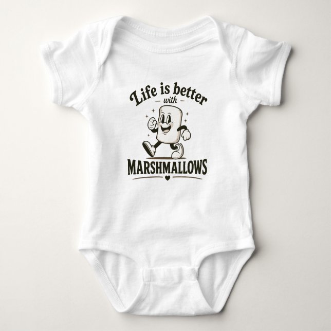Life is better with marshmallows baby bodysuit (Front)