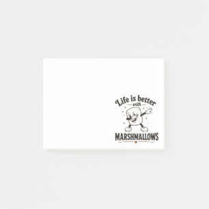 Life is better with marshmallows post-it notes