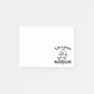 Life is better with marshmallows post-it notes