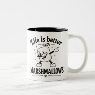 Life is better with marshmallows Two-Tone coffee mug