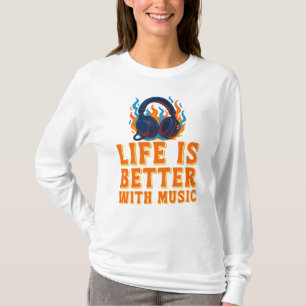 Life Is Better With Music, Headphones Graphic T-Shirt
