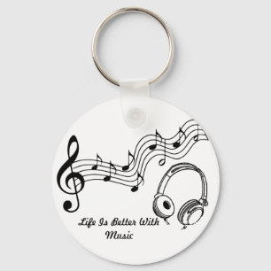 Life is better with music keychain