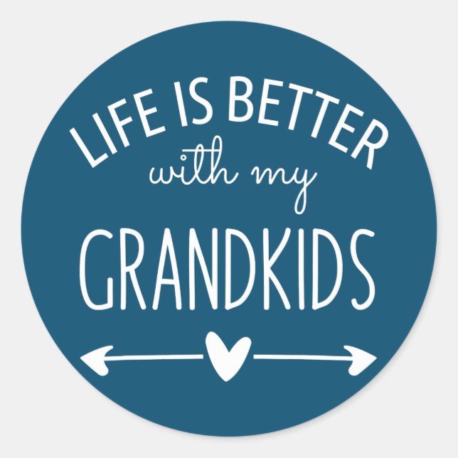 Life is Better With My Grandkids for Grandma Classic Round Sticker (Front)