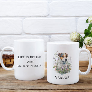 Life is better with my Jack Russell watercolor dog Coffee Mug