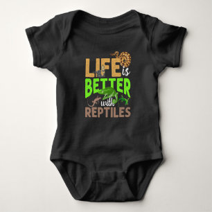 Life Is Better With Reptiles Gecko Chameleon Snake Baby Bodysuit